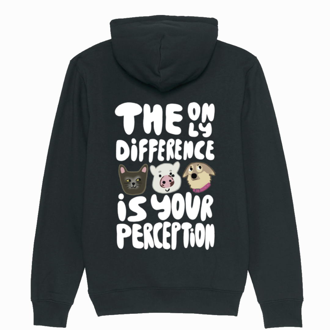 Felpa nera unisex - The Only Difference Is Your Perception